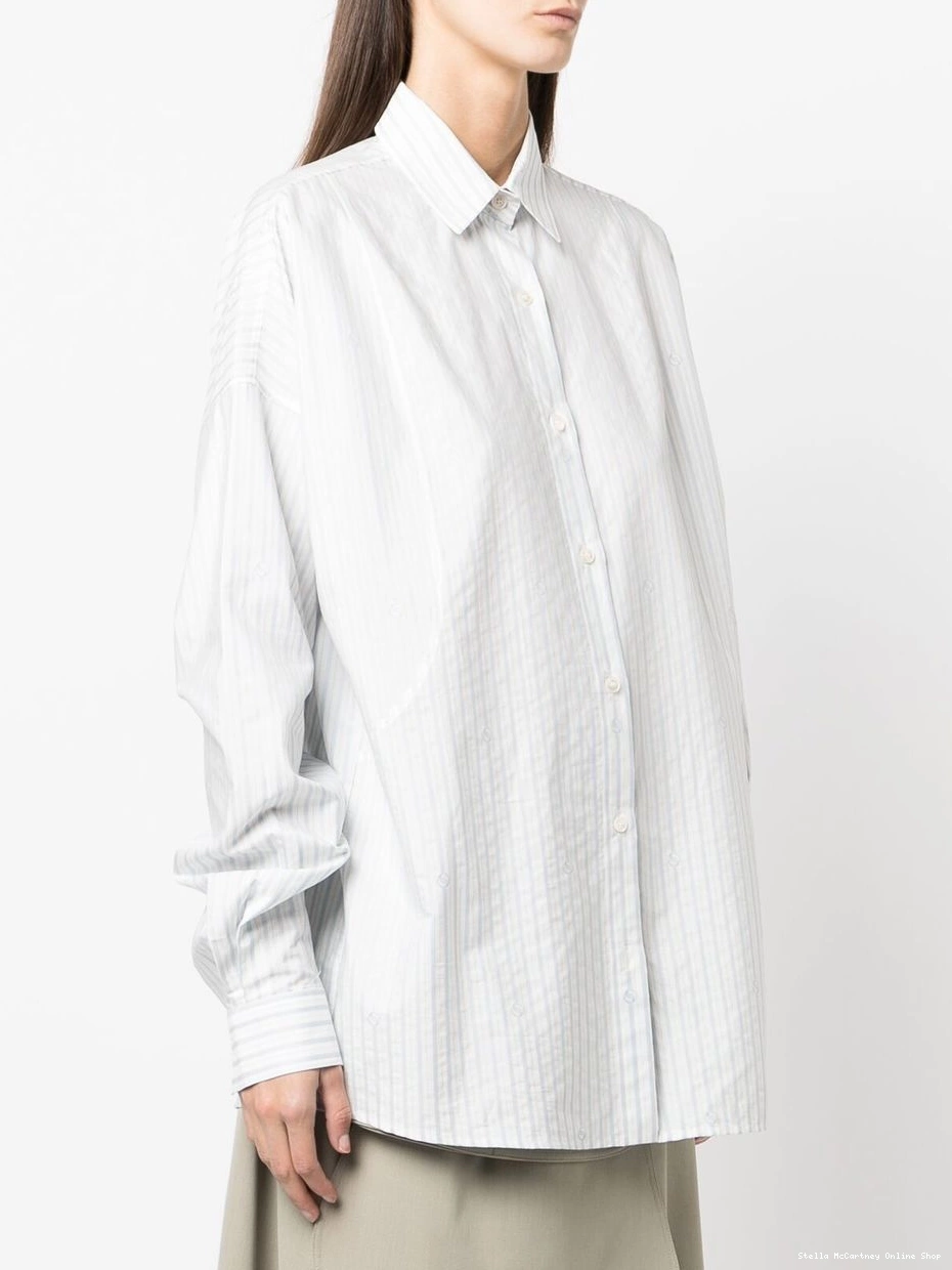 Cheap Women stripe-print Stella long-sleeved McCartney shirt 0416
